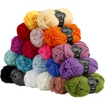 creativ company akrylgarn fantasia ass farger 35 m størrelse maxi 20 stk 50 g/1 pk akrylgarn, mixade färger, l: m, stl. , 20x5