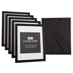 Lavish Home Set of 6 Picture Frames - 11x14 Photo Frame Set with Stand and Hooks for Gallery Wall or Family Portrait - Picture Wall Decor (Black)