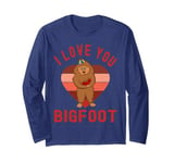 I Love You Bigfoot Funny And Cute Happy Valentines Day Heart Long Sleeve T-Shirt