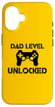 Coque pour iPhone 16 Dad Level Unlocked Gamer Dad New Father Achievement Funny