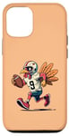 Coque pour iPhone 14 Pro Action de grâces Turquie Jouant au Football Touchdown Hommes Garçons