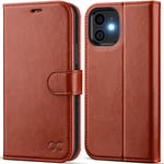 OCASE iPhone 12 Mini Case, Premium PU Leather iPhone 12 Mini 5G Wallet Case [TPU Inner Shell][RFID Blocking][Kickstand][Card Holder] Flip Phone Cover Compatible For 5.4 Inch iPhone 12mini-Brown