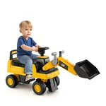 DREAMADE Pelleteuse pour Enfants 1-3 Ans avec Bras à Angle Réglable, Excavateur avec Klaxon Simulé, Jouet de Tractopelle avec Espace de Rangement (Bulldozer)