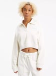 Calvin Klein Jeans Cropped Polo Sweatshirt, Ivory