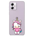 Coque pour Moto G54 5G licorne coeur kawaii I love you