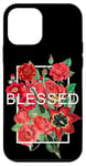 Coque pour iPhone 12 mini Graphique rouge béni et fleuri