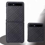 Hülle® Textured Leather Case Foldable,Anti Vibration & Anti Fall,Comfortable Grip Full Protection Shell Compatible for Samsung Galaxy Z Flip 5G/Samsung Galaxy Z Flip (6)