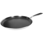 Poêle à Crêpes Inox Premium Antiadhésif en Nid d'Abeille 28cm Cheffinger Argent