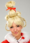 Womens The Grinch Style Blonde Cindy Lou Who Fancy Dress Festive Movie Wig