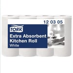 Tork Extra Absorbent Kitchen Paper Towel Roll White, Premium, 3-Ply, 48 x 12.2 m, 120305