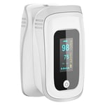 Pulse_Oximeter Fingertip,Blood Oxygen Saturation Monitor with Alarm,Read in 8s,SpO2 & PR & Pulse Wave,Auto-Sleep Function,LED (Gray)