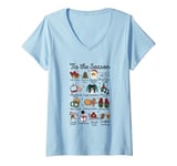 Womens Merry Christmas Tis The Season Gift Men Women Kids Family V-Neck T-Shirt