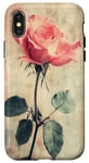 Coque pour iPhone X/XS Rose grunge douce subtile florale vintage