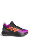 adidas Cross Em Up Select Mid Trainers Kids Chaussures de Basket-Ball, Core Black/Purple Burst/Impact Orange, 30.5 EU