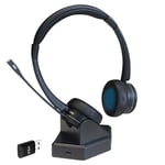 eartec office Bluetooth Wireless Headset with Microphone for Laptop, PC and Mobile - Office2 Dual Connectivity Noise Cancelling Bluetooth Headset with Mic for Teams, Zoom and Skype with Dongle