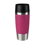 Emsa 513550 Travel Mug Insulated Drinking Cup with Quick Press Closure, 360 ml, Raspberry