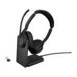 Jabra Evolve2 55 MS Link 380A Stereo trådlöst headset och laddningsställ