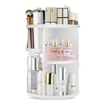 seinlife Organiseur de maquillage rotatif à 360°, support rotatif réglable, boîte de rangement pliable pour produits cosmétiques, étagère de grande capacité, convient pour comptoir, coiffeuse et salle