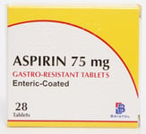 Aspirin 75mg Gastro Resistant - 28 Tablets