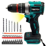 Brushless Perceuse électrique sans fil 18V-100Nm Visseuse tournevis Kit Avec 19Accessoires,Compatible Makita(Sans Batterie Chargeur)