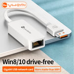 YHEMI USB Gigabit Ethernet USB3.0 à RJ45 à 1000 Mbps adaptateur réseau pour Apple Huawei ordinateurs portables TV Boxes Supports Win8/10