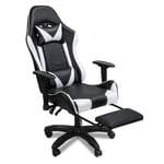 Riossad Chaise de jeu Chaise de Gaming Fauteuil de Bureau Chaise gamer Fauteuil Gamer Pivotant Noir/Blanc