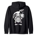 Alice in Wonderland - We're All Mad Here Rabbit Hatter Quote Zip Hoodie