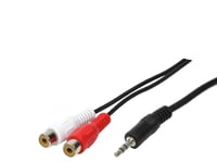 Logilink 1X3.5Mm - 2Xrca, 0.2M, 3,5Mm, Hankoppling, 2 X Rca, Honkoppling, 0,2 M, Svart