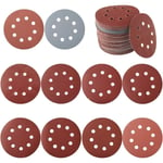 100 PCS Disque de ponçage, disque abrasif, papier sablé, papier de verre pour grain de ponceuse circulaire 80/180/240/320/400/800/1000/1500/2000/3000