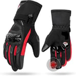 KEMIMOTO Gants Moto Hiver Homologués, Gants de Moto à Trois Doigts Écran Tactile Imperméable, Imperméable Coupe-Vent Legère et Chaude Gants Tactiques pour VTT, Activités en Plein air Femme et Homme