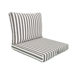 Coussins pour salon de jardin déhoussable 60x60cm - Rayure Gris foncé