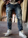 Cipo & Baxx Blizzard Command Cargo Jeans - Denim Blå