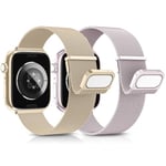 AMSKY 2 Pièce Magnétique Bracelets Compatible avec Bracelet Apple Watch 44mm 40mm 46mm 45mm 42mm 41mm 38mm 49mm, Metal Milanais avec 2 Aimant Compatible avec iWatch Se Ultra Serie 10 9 8 7 6 5 4 3 2 1