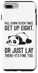 Coque pour iPhone 7 Plus/8 Plus Fall Down Seven Times, Get Up Eight - Humour amusant Lazy Panda