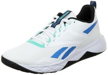 Reebok Homme NFX Trainer Sneaker, Footwear White/Kinetic Blue/Black, 47 EU