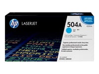 Hp 504A - Cyan - Original - Laserjet - Tonerkassett (Ce251a) - För Color Laserjet Cm3530 Mfp, Cm3530fs Mfp, Cp3525, Cp3525dn, Cp3525n, Cp3525x