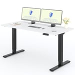 FLEXISPOT 2 Moteurs Bureau Assis Debout 160x80 Une Pièce, Bureau Debout électrique avec Panneau à Fonctions Mémoires, Bureau Réglable en Hauteur Électrique, Charge 100kg, Noir+Blanc