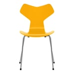 Fritz Hansen - Grand Prix 3130 True Yellow Lackad/Silver Grey - Ruokapöydän tuolit - designer_arne_jacobsen - Keltainen - Metalli/Puu