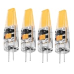 4x G4 3W Dimbar COB LED-ampull 220V Cristal Silikonlampa 3000K Chaud