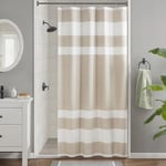 Madison Park Spa Waffle Shower Curtain Pieced Fabric with 3M Scotchgard Moisture Management Modern Home Bathroom Decorations, Stall 54"x78", Taupe