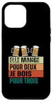 Coque pour iPhone 12 Pro Max Elle Mange Pour Deux Je Bois Pour Trois