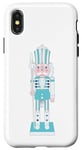 Coque pour iPhone X/XS Casse-noisette assortis vintage bleu Merry Christmas jouets