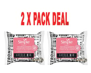 2 x SIMPLE Biodegradable Cleansing WIPES Face 3 packs with 20 Wipes in each