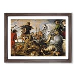 Big Box Art The Wolf and The Fox by Peter Paul Rubens Framed Wall Art Picture Print Ready to Hang, Walnut A2 (62 x 45 cm)