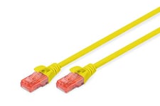 DIGITUS CAT 6 U-UTP patch cable, 1m, network LAN DSL Ethernet cable, LSZH, copper, AWG 26/7, yellow