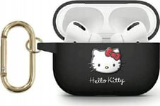 Apple Airpods Pro 2 Hello Kitty Silikon 3D Kitty Head (Hkap23dkhsk) Hörlursfodral Svart