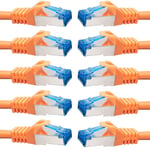 cable ethernet 10 pièces - 1m CAT 7 cable rj45 LAN câble internet gigabit CAT7 Câble réseau orange