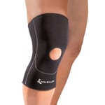 Sports Pharma Knæbandasje M/Åpen Patella Str. XS Unisex - Optimal støtte for knærne under trening og konkurranse, Svart