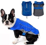 Morezi Dog Warm Coats Jackets Waterproof Coats with Harness Hole Puppy Coat for Small Medium Dogs - Blue - M