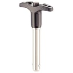 HALDER 22340.0040 Kugelsperrbolzen, selbstsichernd, mit T-Griff Ball Locking Bolts, Black, d1=8 mm / l1=50 mm